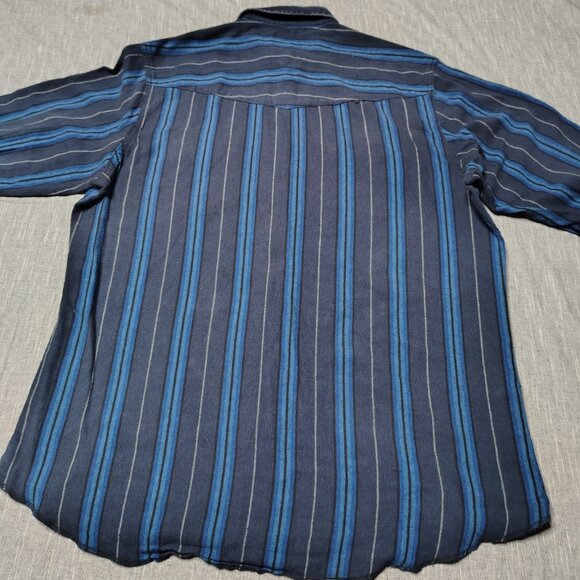 VINTAGE Wrangler Shirt Mens XL Tall Long Sleeve Striped Pearl Snap Western - Picture 8 of 8